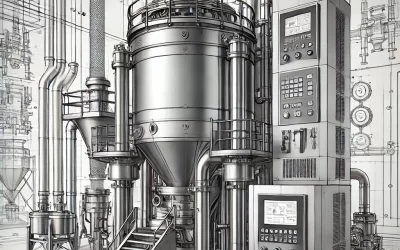 Illustration of a spray dryer used in Sepidan Osareh Jonoob for the efficient drying of licorice extracts into powder form.